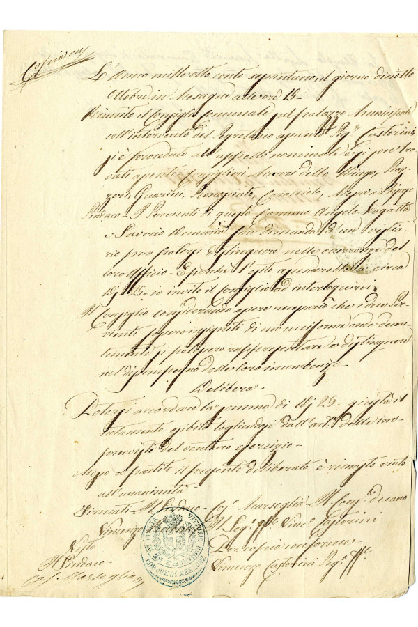 BUSTA 1 CAT I CLASSE VIII FASCICOLO 1 ANNI 1861 1869 SERIE N 16 REG N 1 REG A 1861 PAGINA Senza numero TIPO Copia 006