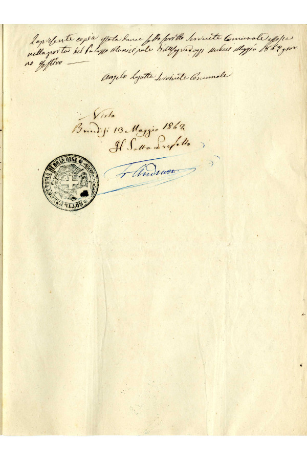 BUSTA 1 CAT I CLASSE VIII FASCICOLO 1 ANNI 1861 1869 SERIE N 16 REG N 2 REG A 1862 1863 PAGINA Senza numero TIPO Copia 003