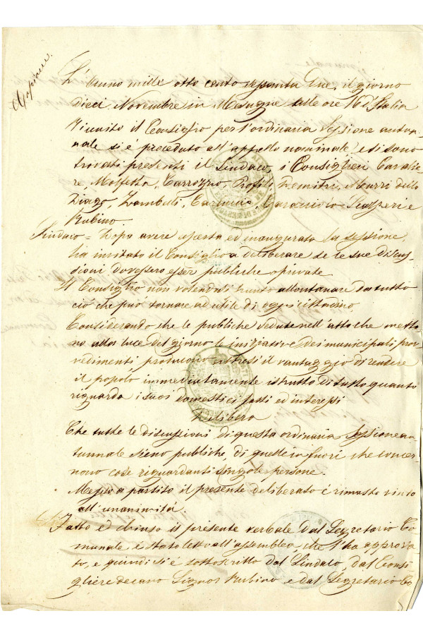 BUSTA 1 CAT I CLASSE VIII FASCICOLO 1 ANNI 1861 1869 SERIE N 16 REG N 2 REG A 1862 1863 PAGINA Senza numero TIPO Copia 005