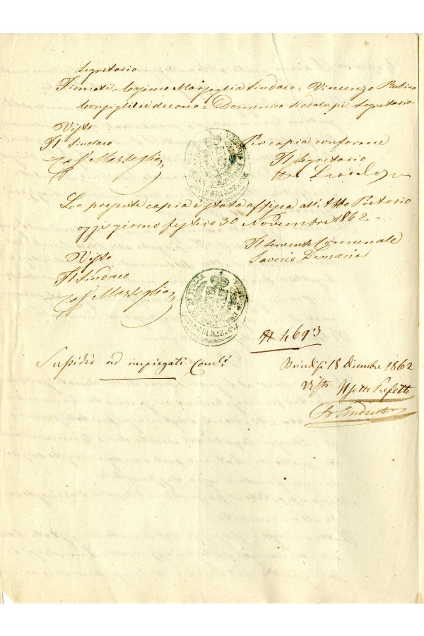 BUSTA 1 CAT I CLASSE VIII FASCICOLO 1 ANNI 1861 1869 SERIE N 16 REG N 2 REG A 1862 1863 PAGINA Senza numero TIPO Copia 010