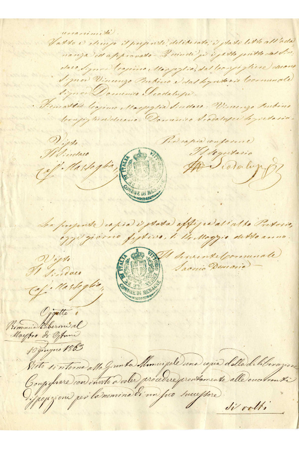 BUSTA 1 CAT I CLASSE VIII FASCICOLO 1 ANNI 1861 1869 SERIE N 16 REG N 2 REG A 1862 1863 PAGINA Senza numero TIPO Copia 014