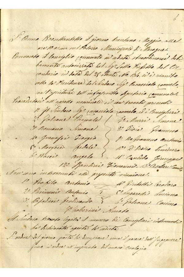 BUSTA 3 CAT I CLASSE VIII FASCICOLO 1 ANNI 1876 1883 SERIE N 16 REG N 14 REG A 1876 1879 PAGINA 6 R TIPO Foglio Interno 003