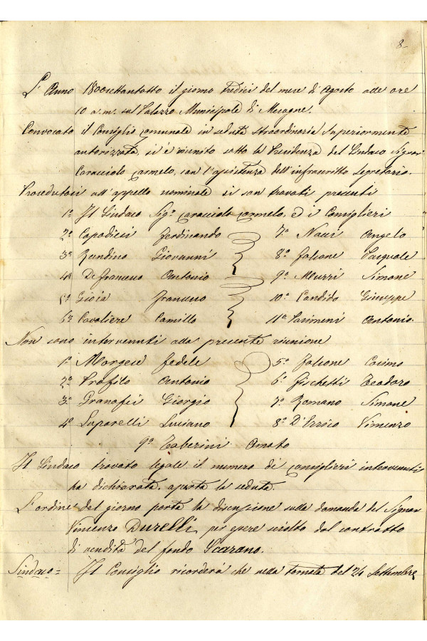 BUSTA 3 CAT I CLASSE VIII FASCICOLO 1 ANNI 1876 1883 SERIE N 16 REG N 14 REG A 1876 1879 PAGINA 8 R TIPO Foglio Interno 003