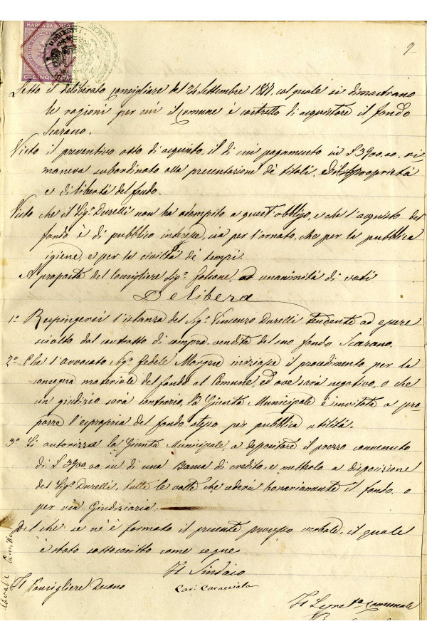 BUSTA 3 CAT I CLASSE VIII FASCICOLO 1 ANNI 1876 1883 SERIE N 16 REG N 14 REG A 1876 1879 PAGINA 9 R TIPO Foglio Interno 003