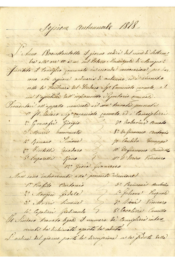 BUSTA 3 CAT I CLASSE VIII FASCICOLO 1 ANNI 1876 1883 SERIE N 16 REG N 14 REG A 1876 1879 PAGINA 9 V TIPO Foglio Interno 003