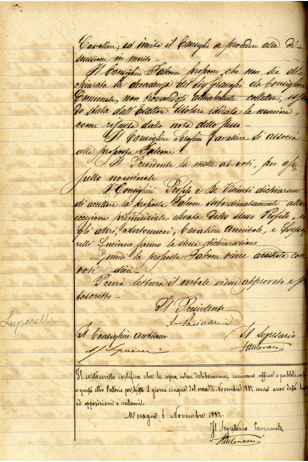 BUSTA 3 CAT I CLASSE VIII FASCICOLO 1 ANNI 1876 1883 SERIE N 16 REG N 16 REG A 1882 1883 PAGINA 114 V TIPO Foglio Interno