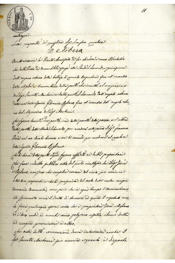 BUSTA 3 CAT I CLASSE VIII FASCICOLO 1 ANNI 1876 1883 SERIE N 16 REG N 16 REG A 1882 1883 PAGINA 11 R TIPO Foglio Interno