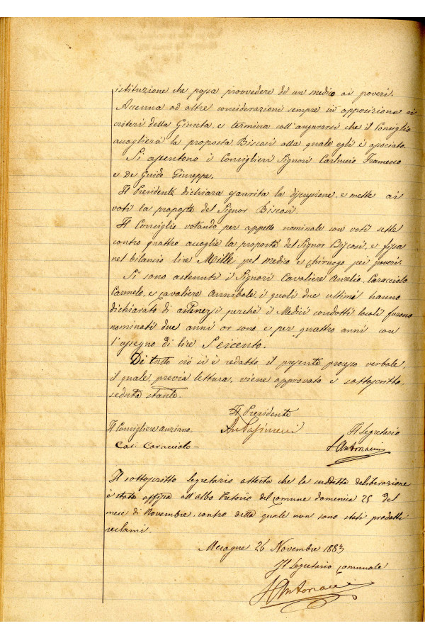 BUSTA 3 CAT I CLASSE VIII FASCICOLO 1 ANNI 1876 1883 SERIE N 16 REG N 16 REG A 1882 1883 PAGINA 131 V TIPO Foglio Interno 002