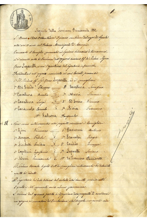 BUSTA 3 CAT I CLASSE VIII FASCICOLO 1 ANNI 1876 1883 SERIE N 16 REG N 16 REG A 1882 1883 PAGINA 1 R TIPO Foglio Interno