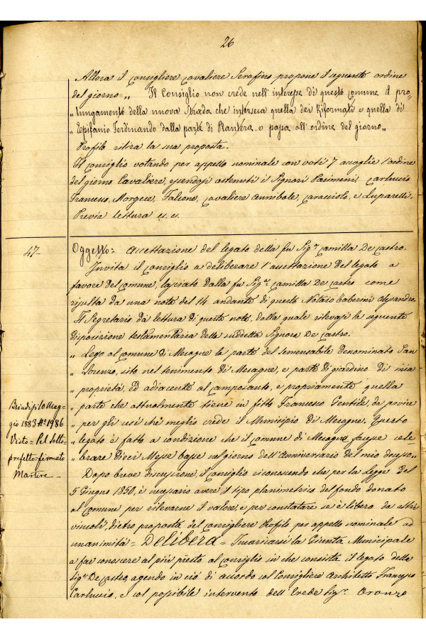 BUSTA 3 CAT I CLASSE VIII FASCICOLO 1 ANNI 1876 1883 SERIE N 16 REG N 16 REG A 1882 1883 PAGINA 26 R TIPO Foglio Interno 002