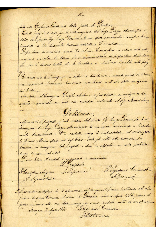 BUSTA 3 CAT I CLASSE VIII FASCICOLO 1 ANNI 1876 1883 SERIE N 16 REG N 16 REG A 1882 1883 PAGINA 74 R TIPO Foglio Interno 002