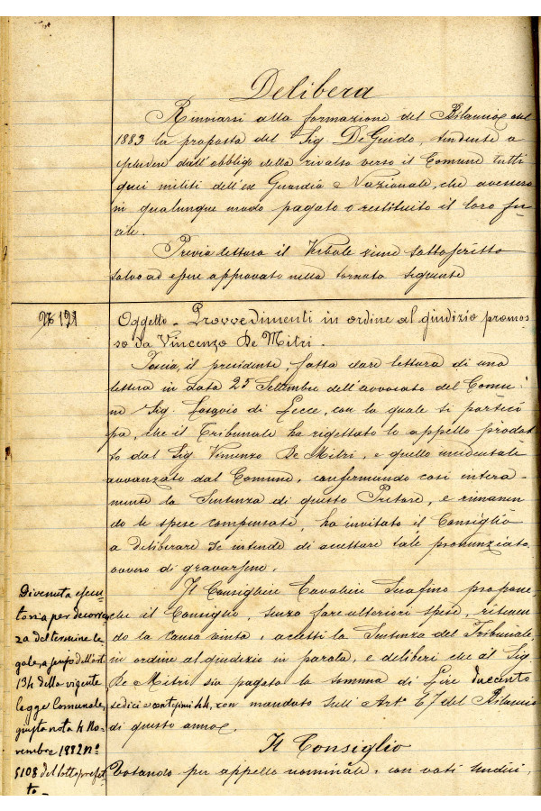 BUSTA 3 CAT I CLASSE VIII FASCICOLO 1 ANNI 1876 1883 SERIE N 16 REG N 16 REG A 1882 1883 PAGINA 84 V TIPO Foglio Interno